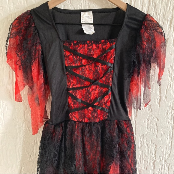 Halloween Black And Red Witch Costume Dress Size Large Size 10 / 12 - Picture 2 of 8